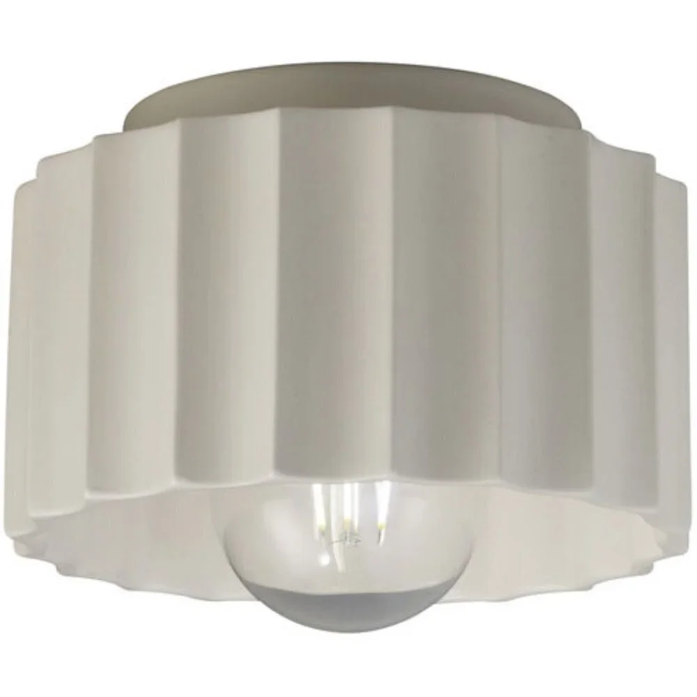 Ceramic Matte White Flush Mount Light Fixture